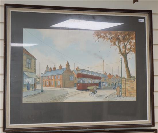 Richard Adshead (1919-2003), a pair of watercolours, Foundry Lane End and The Seven Bells, signed and dated 1978, titled verso 43 x